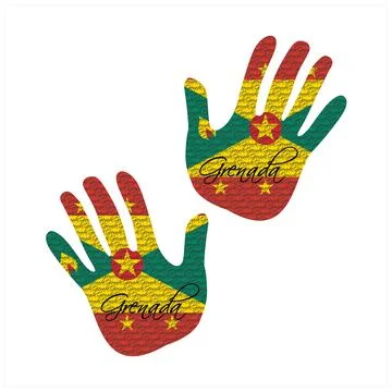 Grenada flag hand vector Stock Illustration