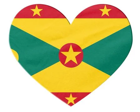 Grenada flag heart shape transparent background Stock-Illustration