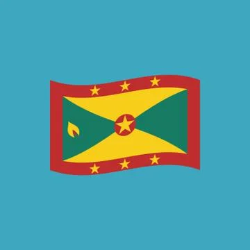 Grenada flag icon in flat design Stock Illustration