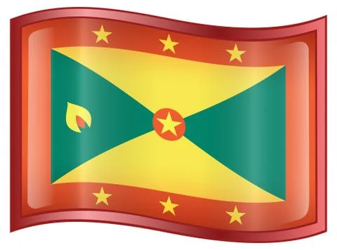 Grenada flag icon. Stock Illustration