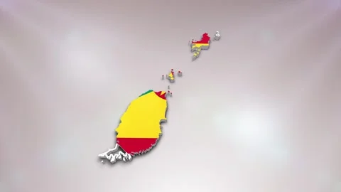 Grenada Flag on Map Stock Footage 277946157