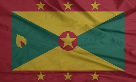 Grenada Flag moving softly in the wind Stock Photos
