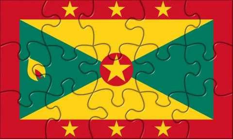 Grenada Flag Puzzle Pieces Stock Illustration
