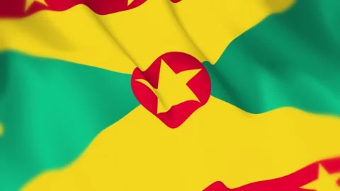 Grenada Flag Seamless Loop 4k 60fps on Sky Background Stock Footage 340348852