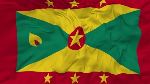 Grenada Flag Seamless Looping Background Waving Slow Motion Stock Footage 234313285