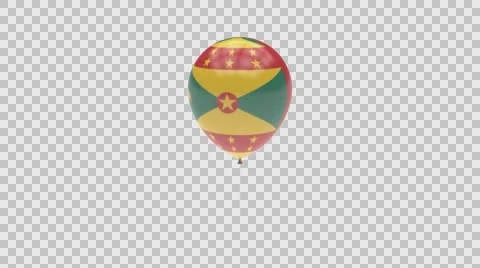 Grenada flag textured balloon rotating Alpha Video stock 61405808