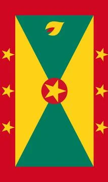 Grenada flag turned to vertical position Stock Illustration