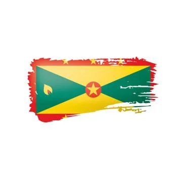 Grenada flag, vector illustration on a white background. Stock Illustration