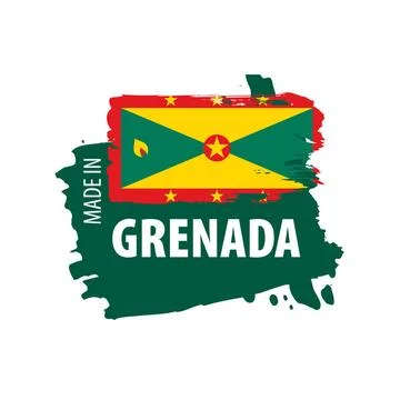 Grenada flag, vector illustration on a white background Grenada national f... Stockfoto's