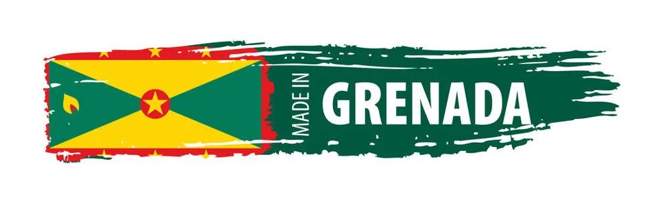 Grenada flag, vector illustration on a white background Grenada national f... Stock Photos