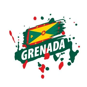 Grenada flag, vector illustration on a white background Grenada national f... Foto stock