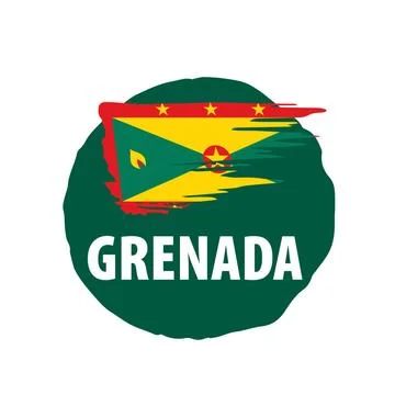 Grenada flag, vector illustration on a white background Grenada national f... Stock Photos