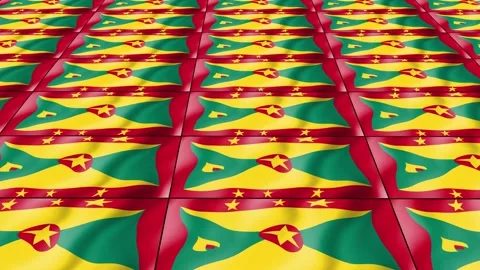 Grenada Flag wave 3d rotating view animated wallpaper background Видео 264312238