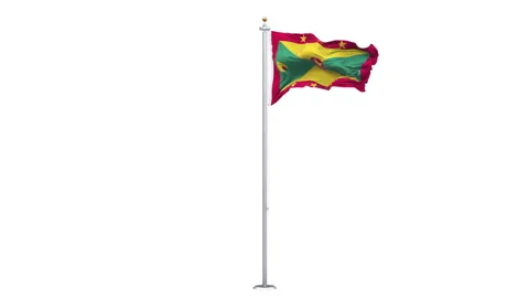 Grenada flag waving 360-degree rotation looping. Vidéo 314808463