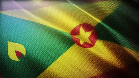 Grenada flag is waving 3D animation. grenada flag waving in the wind. Stock Footage 142225404
