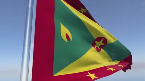 Grenada Flag Waving Animation Cinematic 4K Motion Background Stock Footage 328193641