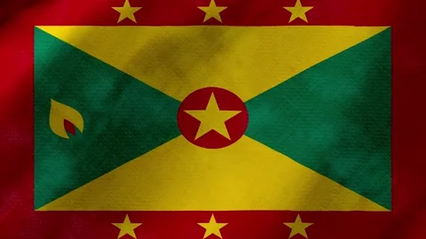 Grenada flag waving background with real fabric texture 스톡 동영상 291915681