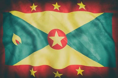 Grenada flag waving Stock Illustration