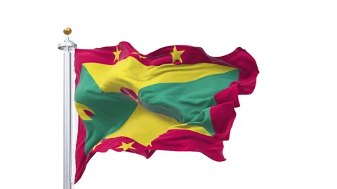 Grenada flag waving looping with transparent background. 動画素材 314808472