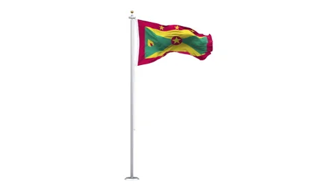 Grenada flag waving looping with transparent background. 動画素材 314808503
