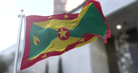 Grenada-flag-waving-seamless-loop-4k-60fps Stock Footage 332428292