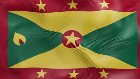 Grenada flag waving Seamless silk flag 3d animation slow motion Looping 動画素材 337950900