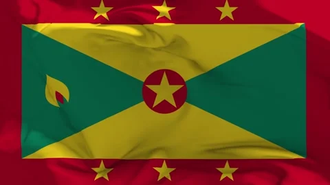 Grenada Flag Waving in Slow Motion Loop Animation Stock Footage 338179628