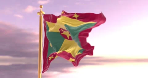 Grenada Flag Waving in the Wind  4K Cinematic Animation Stock Footage 325663901