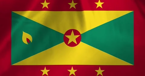 Grenada flag waving with the wind background loop video animation Video stock 327172016