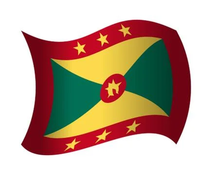 Grenada flag waving in the wind イラスト素材