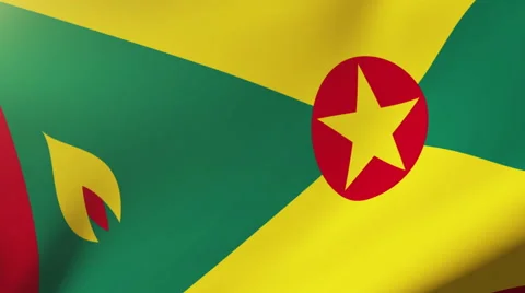 Grenada flag waving in the wind. Looping sun rises style.  Animation loop Stock Footage 48594740