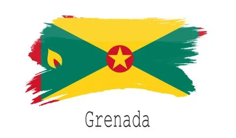 Grenada flag on white background Stock Illustration