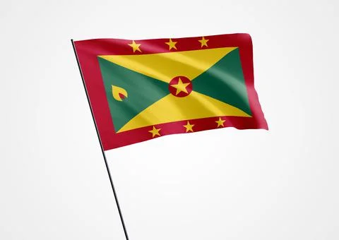 Grenada flying high in the isolated background. February 07 Grenada independ Stock Illustration