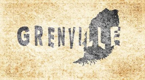 Grenada Grenville Typography Map Illustrazione stock