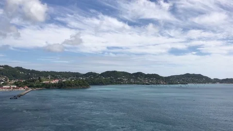 Grenada landscape from Cruise ship Stock Footage 73304061