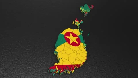 Grenada map 3d. 3d map of Grenada. Stock Footage 272825471