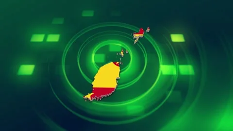 Grenada Map and Flag Background Stock Footage 344028048