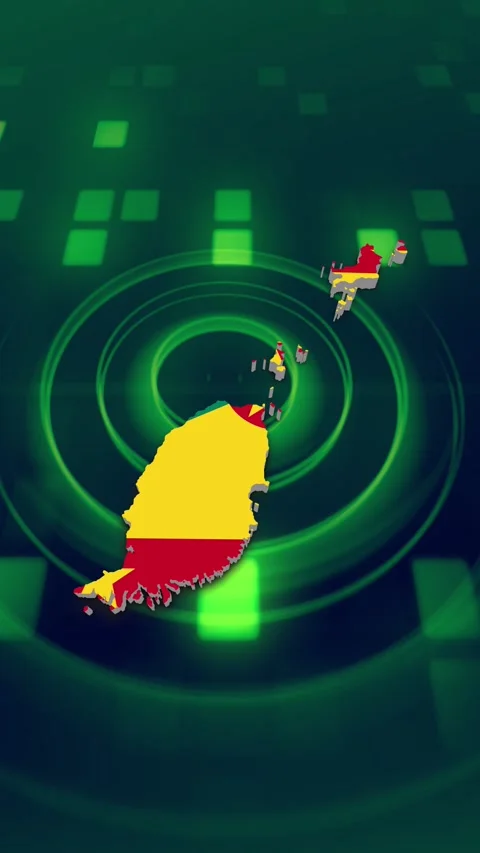 Grenada Map and Flag Background 스톡 동영상 347124875