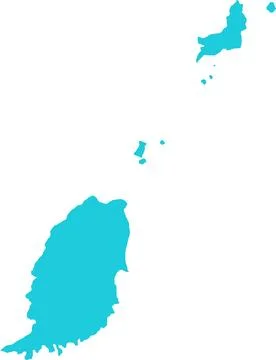 Grenada MAP in Blue, Country Border, Grenada Map, Border line of Grenada, G.. Stockillustratie