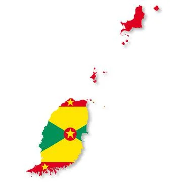 Grenada map with clipping path to remove shadow 3d illustration Stock Illustration