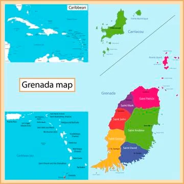 Grenada map Stock Illustration