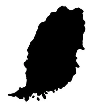 Grenada map silhouette vector solated Illustrazione stock