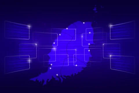 Grenada map world map news communication blue Stock Illustration