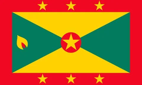 Grenada national flag. Vector illustration. St.George Stock Illustration