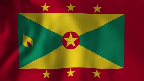 Grenada national flag waving in the wind Stock Footage 328305342