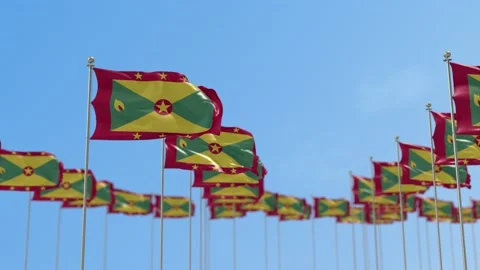 Grenada  Row Of Flags Animation Видео 148751525