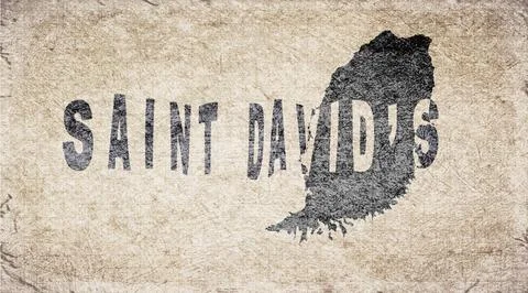Grenada Saint Davids Typography Map Stock Illustration