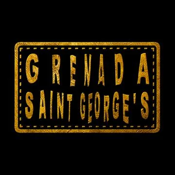 Grenada Saint Georges Seal Map Design Stock Illustration