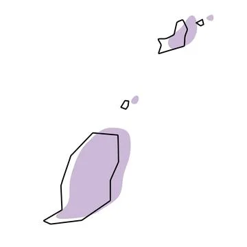 Grenada simplified vector map Stock Illustration