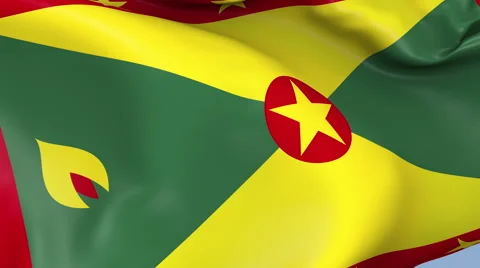 Grenada Waving Flag Background Loop Stock Footage 64226341